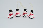 Kerstboomhanger set met 4 sneeuwpoppen