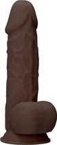 Silicone Dildo With Balls - Brown - 21,6 cm