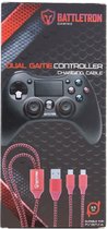 Battletron - controller cable -  dual gaming laadkabel - 3.5m Red
