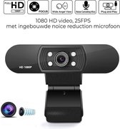 Bol.com Webcam voor PC met microfoon - Full HD 1920x1080 30FPS - Windows & Mac - Inclusief Verlichting - USB-Plug & Play - Zakelijk aanbieding