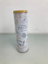 Pastahouder met opdruk - 28cm hoog - wit met geel en zwart