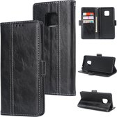 Voor Huawei Mate 20 Pro Retro Texture Contrast Kleur Splicing Horizontaal Flip TPU + PU lederen tas met kaartsleuven & houder & portemonnee (zwart)