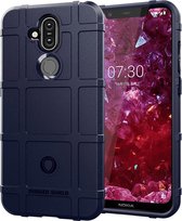 Schokbestendige beschermer volledige dekking siliconen hoesje voor Nokia 8.1 / X7 (donkerblauw)