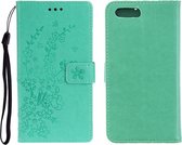 Voor OPPO A5 Plum Blossom Pattern Links en Rechts Flip Leren Case met Beugel & Kaartsleuf & Portemonnee & Lanyard (Groen)