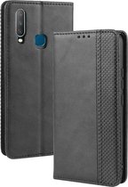 Magnetische gesp Retro Crazy Horse Texture Horizontale Flip Leather Case voor Vivo Y17 / Y15 / Y3, met houder & kaartsleuven & fotolijst (zwart)