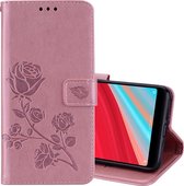 Rose reliÃ«f horizontale flip milieu PU lederen tas voor Geschikt voor Xiaomi Redmi S2, met houder & kaartsleuven & portemonnee (rose goud)