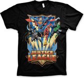 DC Comics Justice League Heren Tshirt -XL- Team Up! Zwart