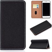 Voor iPhone 7 Plus / 8 Plus effen kleur mat magnetische horizontale flip lederen tas met kaartsleuven en houder (zwart)