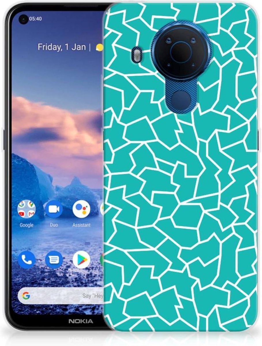 Nokia 5.4 Hoesje maken Cracks Blue