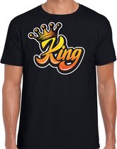 Zwart Koningsdag King t-shirt - zwart - heren - koning t-shirt/ kleding/ outfit 2XL