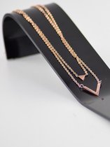Ketting Triangle and Chevron Sign rose goud kleur