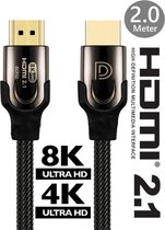 DINTO® HDMI Kabel 2.1 - 4K + 8K Ultra HD - 2 Meter - HDMI naar HDMI