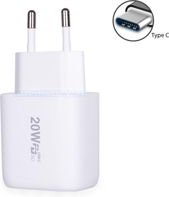 USB C oplader - USB-C Adapter - QC 3.0 Fast Charger - Smartphone Oplader -  Snellader -... | bol.com