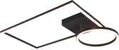 LED Plafondlamp - Plafondverlichting - Iona Viyona - 24W - Warm Wit 3000K - Vierkant - Mat Zwart - Aluminium