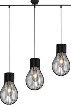 LED Hanglamp - Hangverlichting - Iona Divo - E27 Fitting - 3-lichts - Rond - Mat Zwart - Aluminium