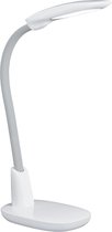 LED Tafellamp - Tafelverlichting - Iona Grino - 9W - Dimbaar - USB Oplaadbaar - Mat Wit - Kunststof