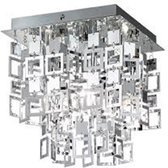 LED Plafondlamp - Plafondverlichting - Iona Quson - E27 Fitting - 1-lichts - Vierkant - Mat Chroom - Aluminium