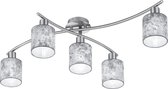 LED Plafondlamp - Iona Gorino - E14 Fitting - 5-lichts - Rond - Mat Zilver - Aluminium