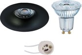 OSRAM - LED Spot Set - Parathom PAR16 927 36D - Prima Nora Pro - GU10 Fitting - Dimbaar - Inbouw Rond - Mat Zwart - 3.7W - Warm Wit 2700K - Ø82mm