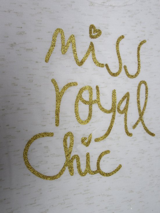 rumbl, meisje, t-shirt kote mouw , creme , miss royal chic 104 / 110 - Rumbl