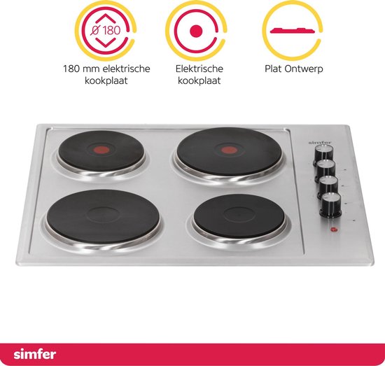 SIMFER Inbouw Elektrische Kookplaat - Traditioneel Elektrisch - SMF-BIH 6040