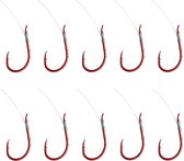 Dam Spezi Trout Red - Onderlijn - Haakmaat 8 - 0.20mm - 2.5kg - 5.5lbs - 70cm - 10 Stuks - Rood