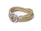 Jolla - dames wikkelarmband  - zilver - touw - Classic Rope - Naturel