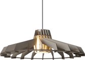 Van Tjalle en Jasper | Nikolamp Tesla hanglamp - Soft Grey | MDF (hout) | Grijs | E27 fitting | Laser gesneden | Sfeervol licht | Bouwpakket | Uniek Dutch Design