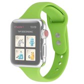 Voor Apple Watch Series 6 & SE & 5 & 4 40 mm / 3 & 2 & 1 38 mm dunne siliconen dubbele gesp vervangende polsband (groen)