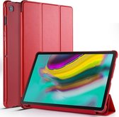 Koeienhuid textuur horizontale flip lederen tas voor Galaxy Tab S5E 10.5 T720 / T725, met houder (rood)