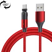 ZFXCT-WYA09 3A USB naar USB-C / Type-C 180 graden roterende elleboog oplaadkabel, lengte: 2m (rood)