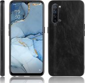 Voor OPPO K7 5G Schokbestendig Naaien Koe Patroon Huid PC + PU + TPU Case (Zwart)