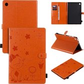 Voor Lenovo Tab M10 Plus TB-X606F Cat Bee Embossing Pattern Shockproof Table PC Beschermende horizontale flip lederen tas met houder & kaartsleuven & portemonnee & pennensleuf & Wake-up / Sle