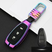 Auto Lichtgevende All-inclusive Zinklegering Sleutel Beschermhoes Sleutel Shell voor Ford A Stijl Smart 3-knops (kleur)