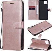 Voor Huawei Enjoy 20 5G Effen Kleur Horizontale Flip Beschermende Leren Case met Houder & Kaartsleuven & Portemonnee & Fotolijst & Lanyard (Rose Goud)