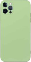 Rechte rand effen kleur TPU schokbestendig hoesje voor iPhone 12 Pro (Matcha groen)