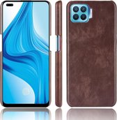 Voor OPPO F17 Pro / A93 / Reno4 Lite / Reno4 F Schokbestendige Litchi-textuur PC + PU-hoes (bruin)