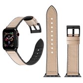 Effen kleur TPU + roestvrijstalen horlogeband voor Apple Watch Series 3 & 2 & 1 38 mm (grijs)