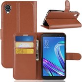 Litchi Texture Horizontale Flip Leren Case voor Asus ZenFone Live (L1) ZA550KL, met Portemonnee & Houder & Kaartsleuven (Bruin)