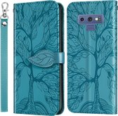 Voor Samsung Galaxy Note9 Life of Tree Embossing Pattern Horizontale flip lederen tas met houder & kaartsleuf & portemonnee & fotolijst & lanyard (meerblauw)