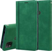 Voor Geschikt voor Xiaomi Redmi 9C Frosted Business Magnetische Horizontale Flip PU Leather Case met houder & kaartsleuf & lanyard (groen)