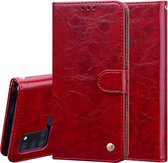 Voor Samsung Galaxy A21s Business Style Oil Wax Texture Horizontale Flip Leather Case, met houder & kaartsleuven & portemonnee (rood)