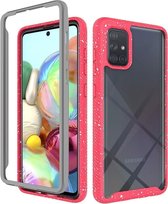 Voor Samsung Galaxy A71 schokbestendige sterrenhemel PC + TPU beschermhoes (rood)