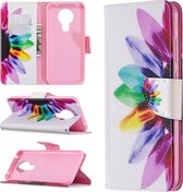 Voor Nokia 5.3 Gekleurde tekening patroon Horizontale flip lederen tas met houder & kaartsleuven & portemonnee (Sun Flower)