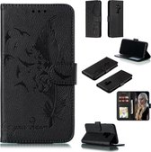Veerpatroon Litchi Texture Horizontale Flip Leren Case met Portemonnee & Houder & Kaartsleuven voor Galaxy S9 + (Zwart)