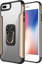 PC + TPU + metalen schokbestendige beschermhoes met ringhouder voor iPhone 8 Plus / 7 Plus (goud)