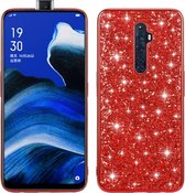 Voor OPPO Reno2 Z glitter poeder schokbestendig TPU beschermhoes (rood)