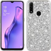 Voor OPPO A8 / A31 glitterpoeder schokbestendig TPU beschermhoes (zilver)