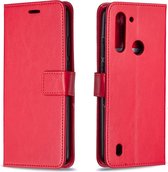 Voor Motorola Moto G8 Power Lite Crazy Horse Texture Horizontale Flip Leren Case met Houder & Kaartsleuven & Portemonnee & Fotolijst (Rood)