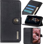 Voor Samsung Galaxy A32 KHAZNEH koeienhuid textuur horizontale flip lederen tas met houder & kaartsleuven & portemonnee (zwart)
